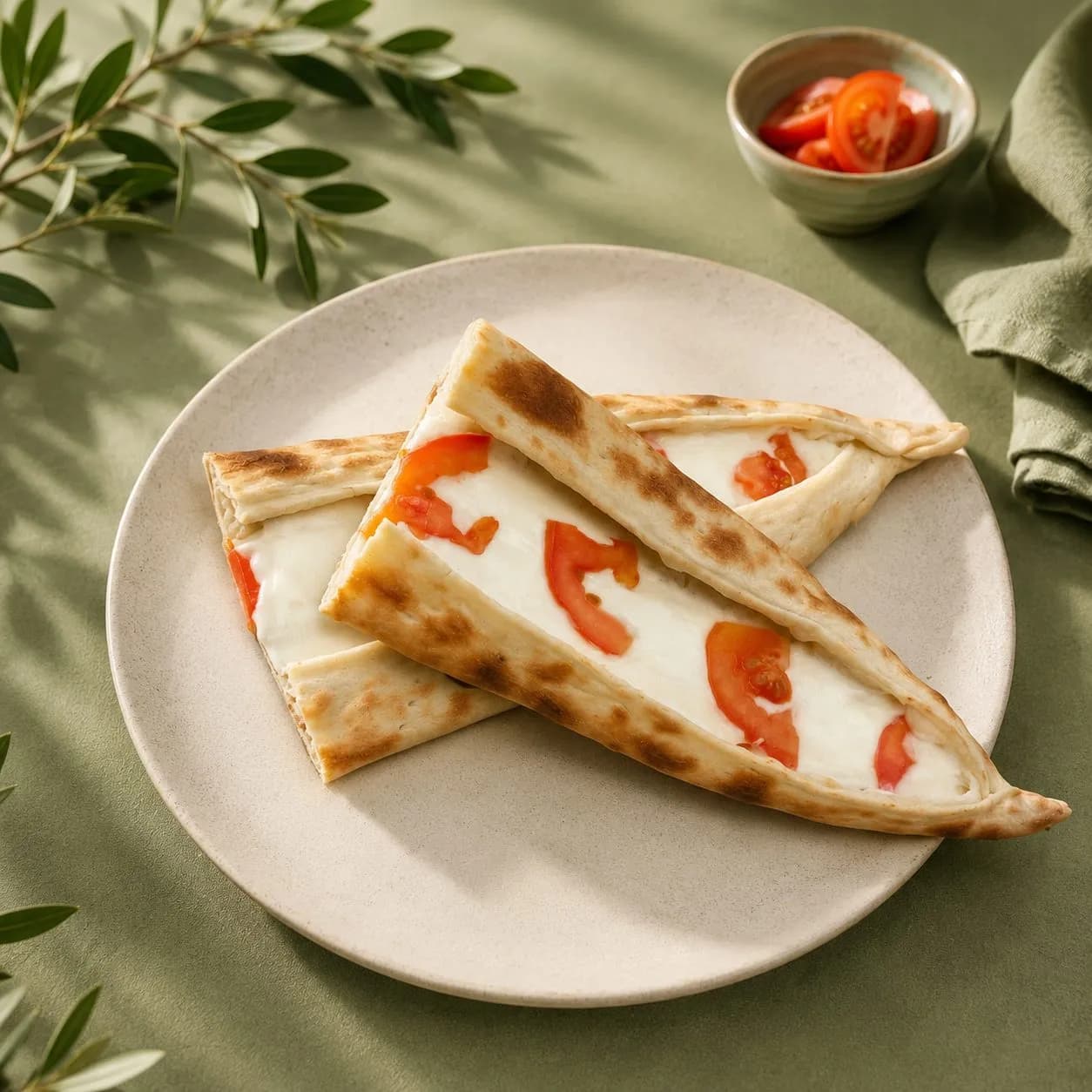 فطيرة لبنة وطماطم من طابونة